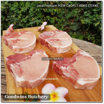 Pork CHOP SKIN OFF T-BONE (with tenderloin) 3/4" 2cm frozen Local Premium (price/pack 700g 2pcs)